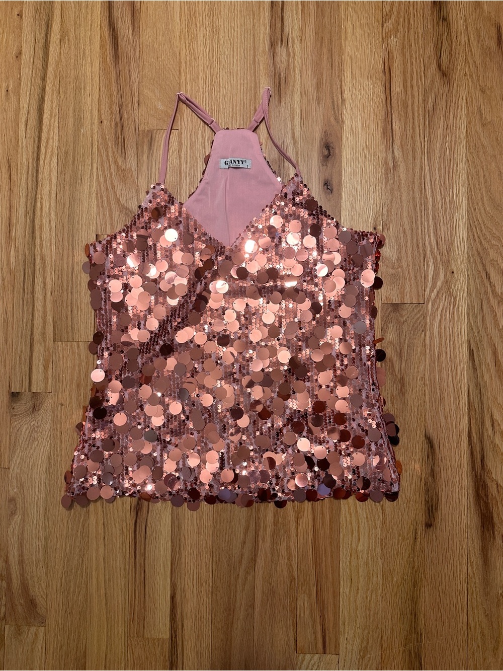 Baby Pink Sequin Spaghetti Strap Camisole